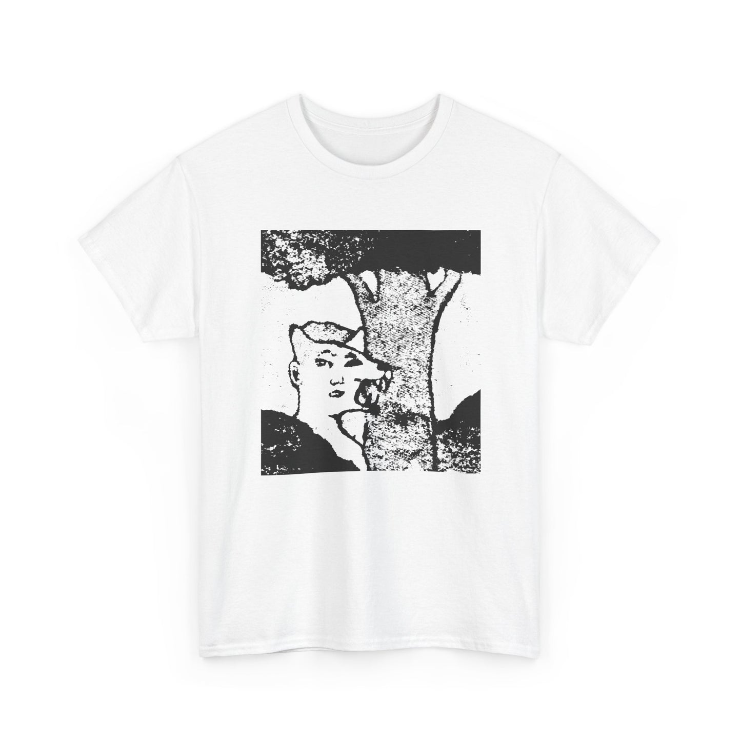 mid twentieth century the boy and the dog illusion artwork reproduction tshirt