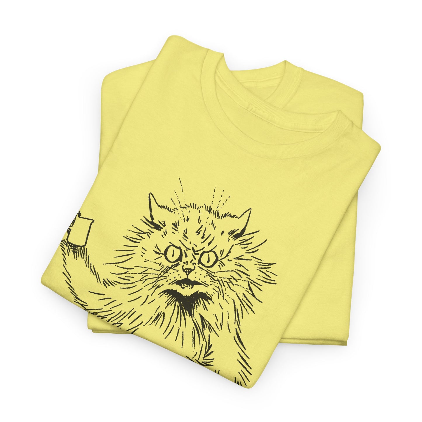 louis wain angry cat with cup reproduction tshirt