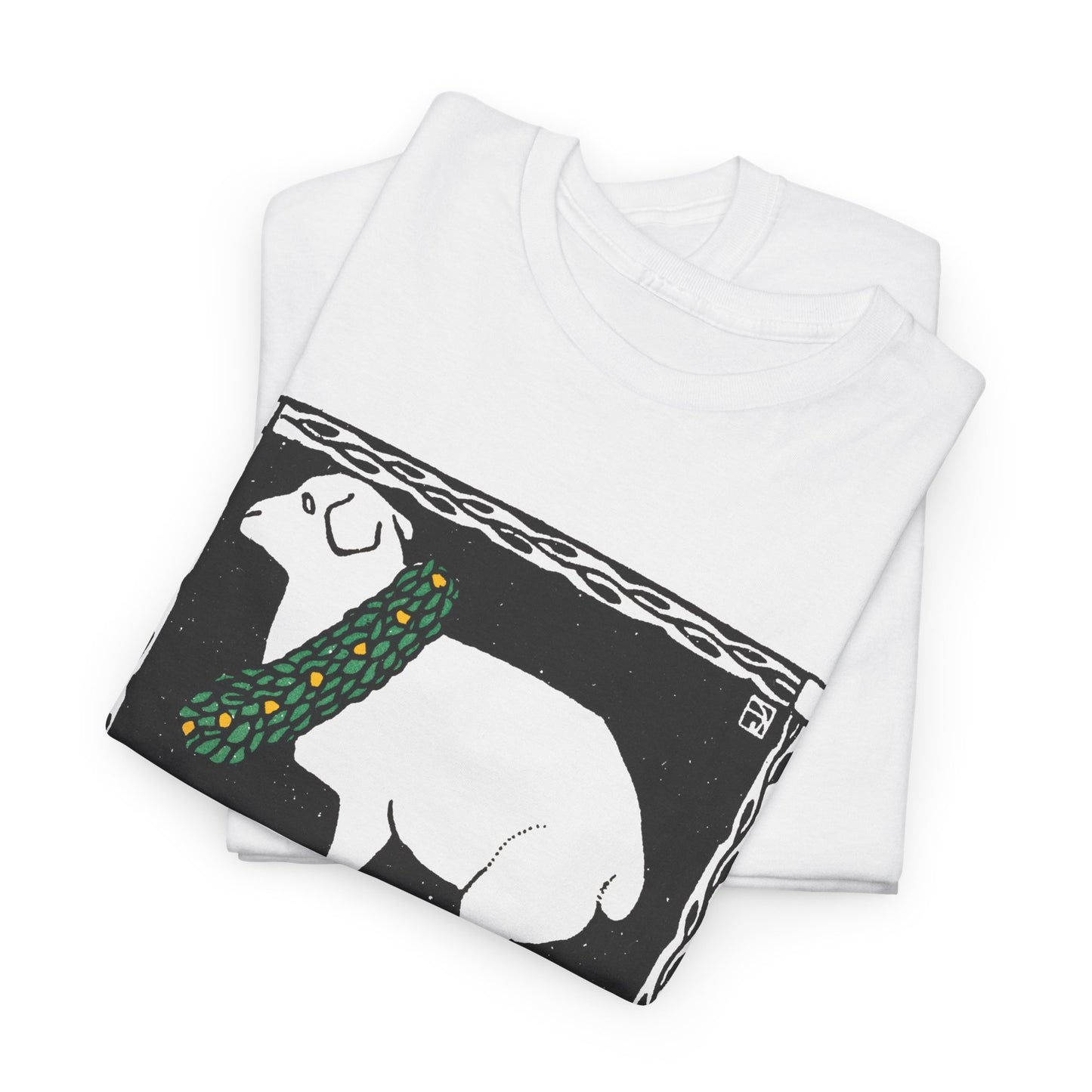 1909 josef von diveky happy easter (frohe ostern) color lithograph lamb reproduction tshirt