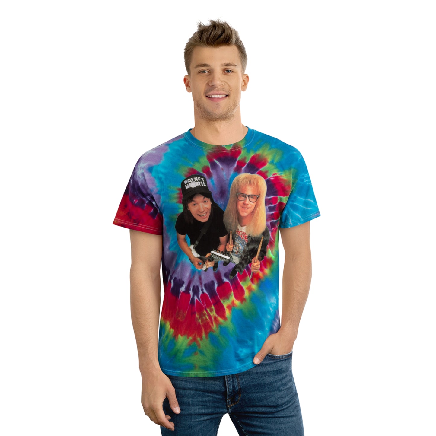 wayne's world tie dye tshirt