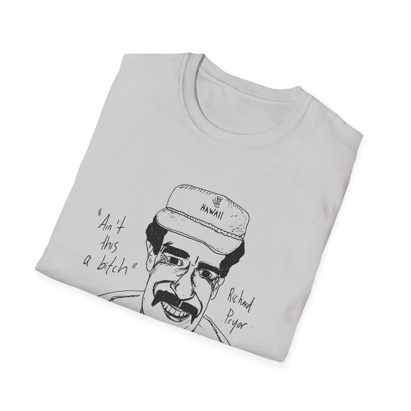fan art and original drawing of a popular 1980s comedian ain't this a bitch tshirt
