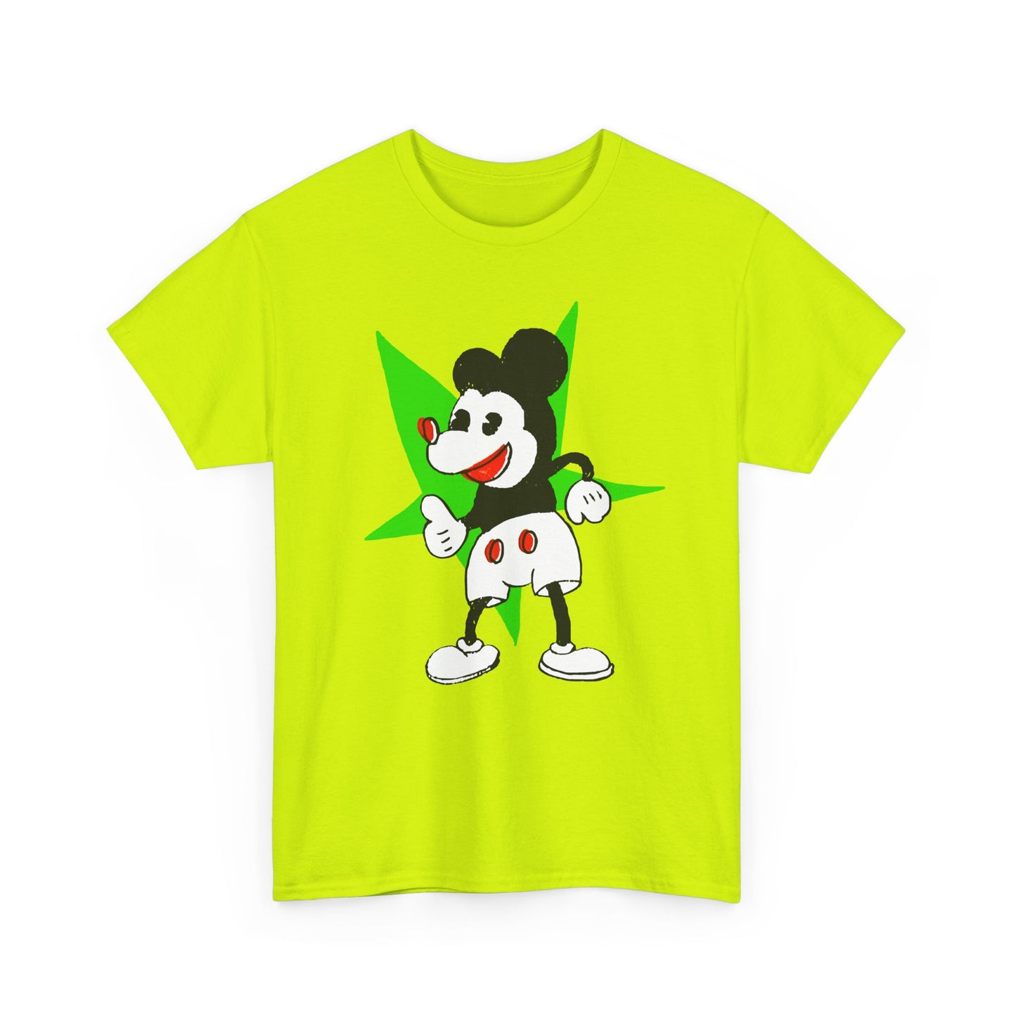 vintage japanese mickey with weird green star fan art tshirt