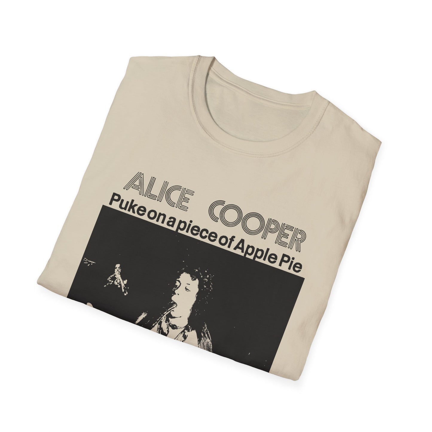alice cooper puke on a piece of apple pie bootleg from detroit show 1971 tshirt
