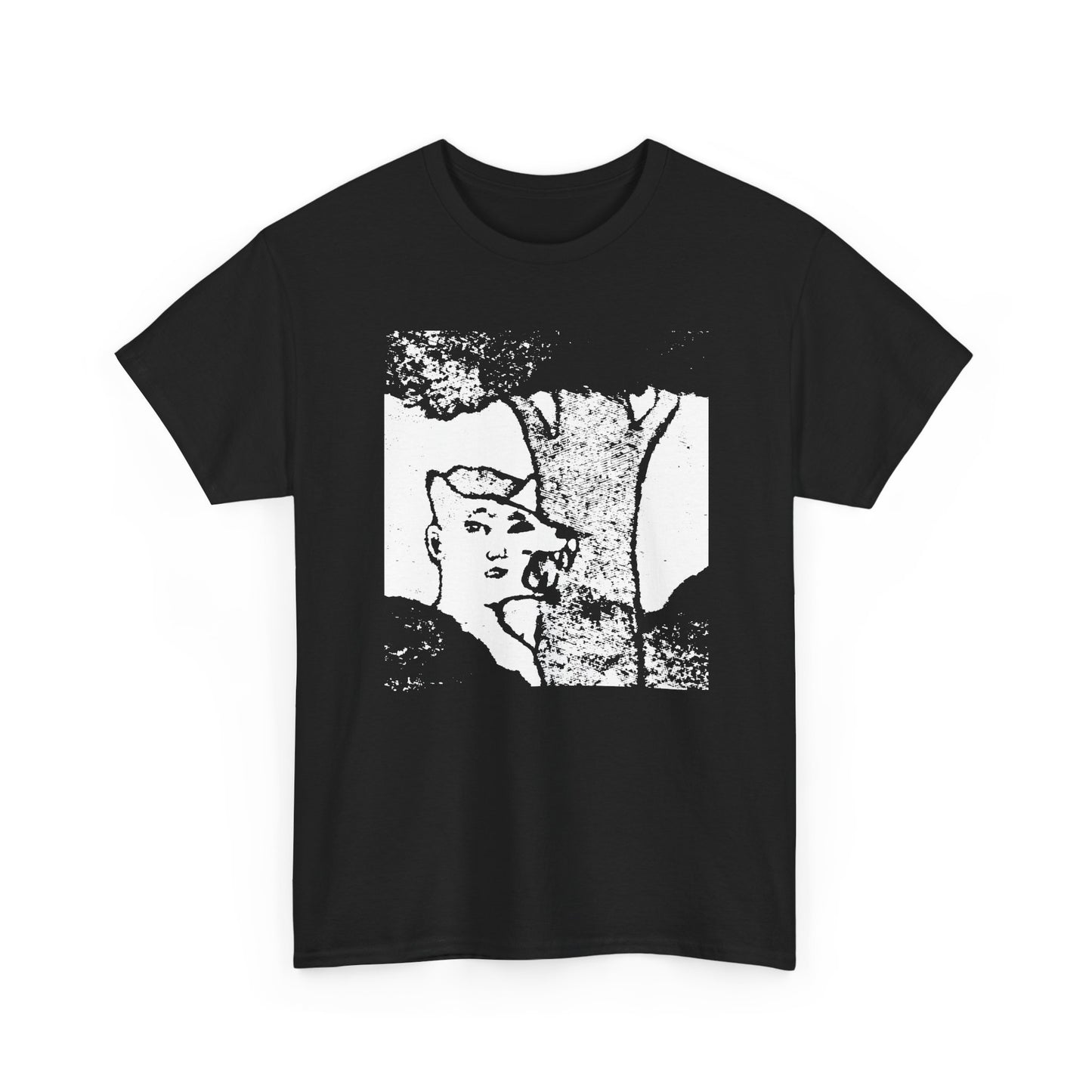 mid twentieth century the boy and the dog illusion artwork reproduction tshirt