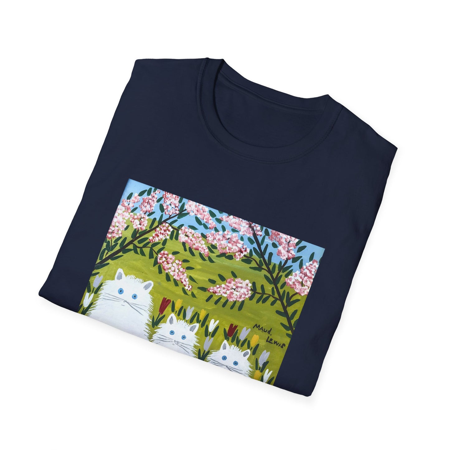 1965 maud lewis painting three white cats tshirt