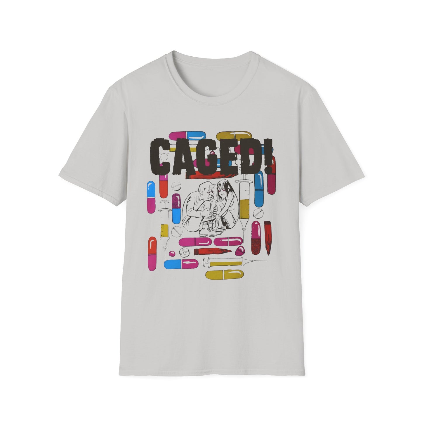 1960s/70s anti drug poster tshirt caged! by smartset smarteen s.o.s tshirt