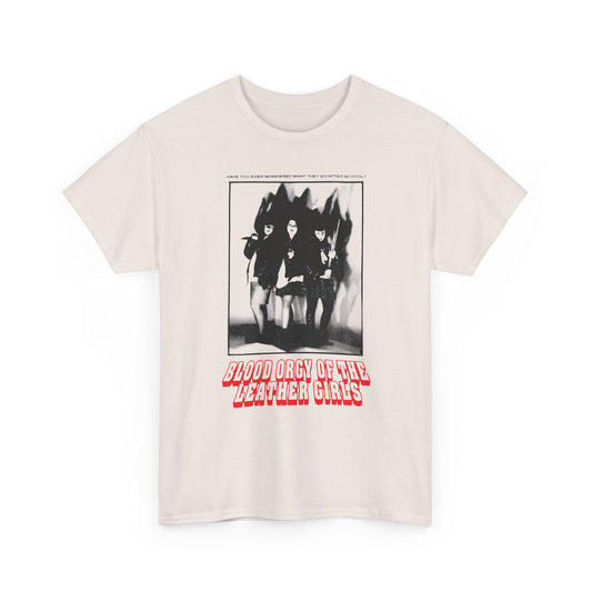 blood orgy of the leather girls 1988 sexploitation horror film tshirt