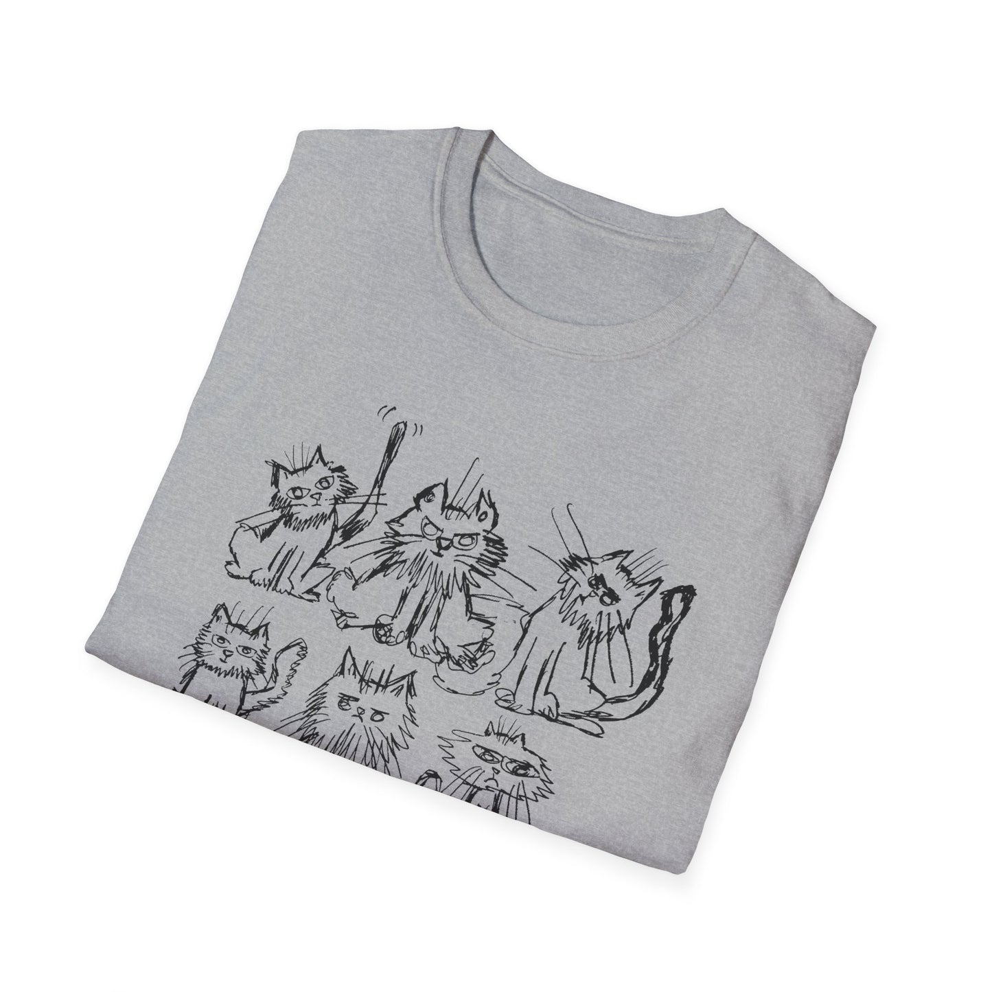 original drawing six cats tshirt