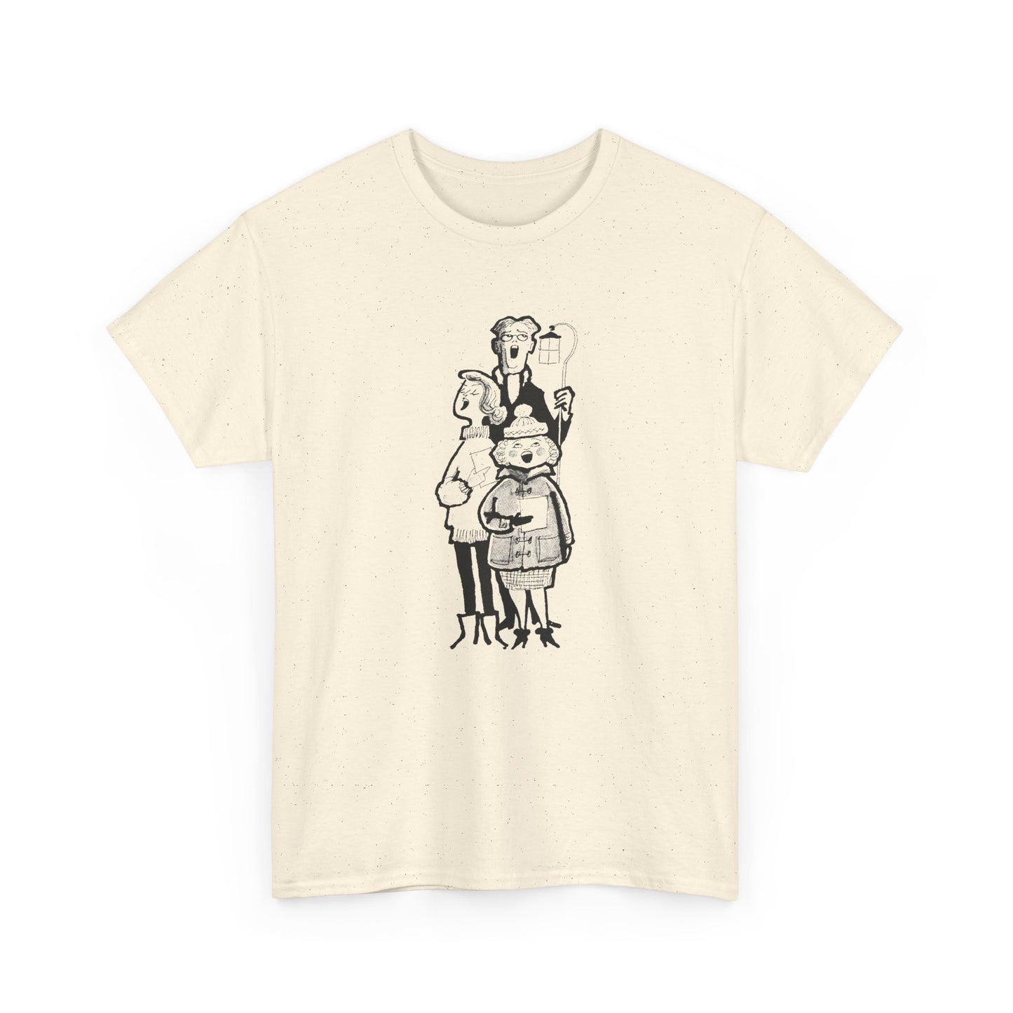 vintage 1960s caroling illustration reproduction tshirt