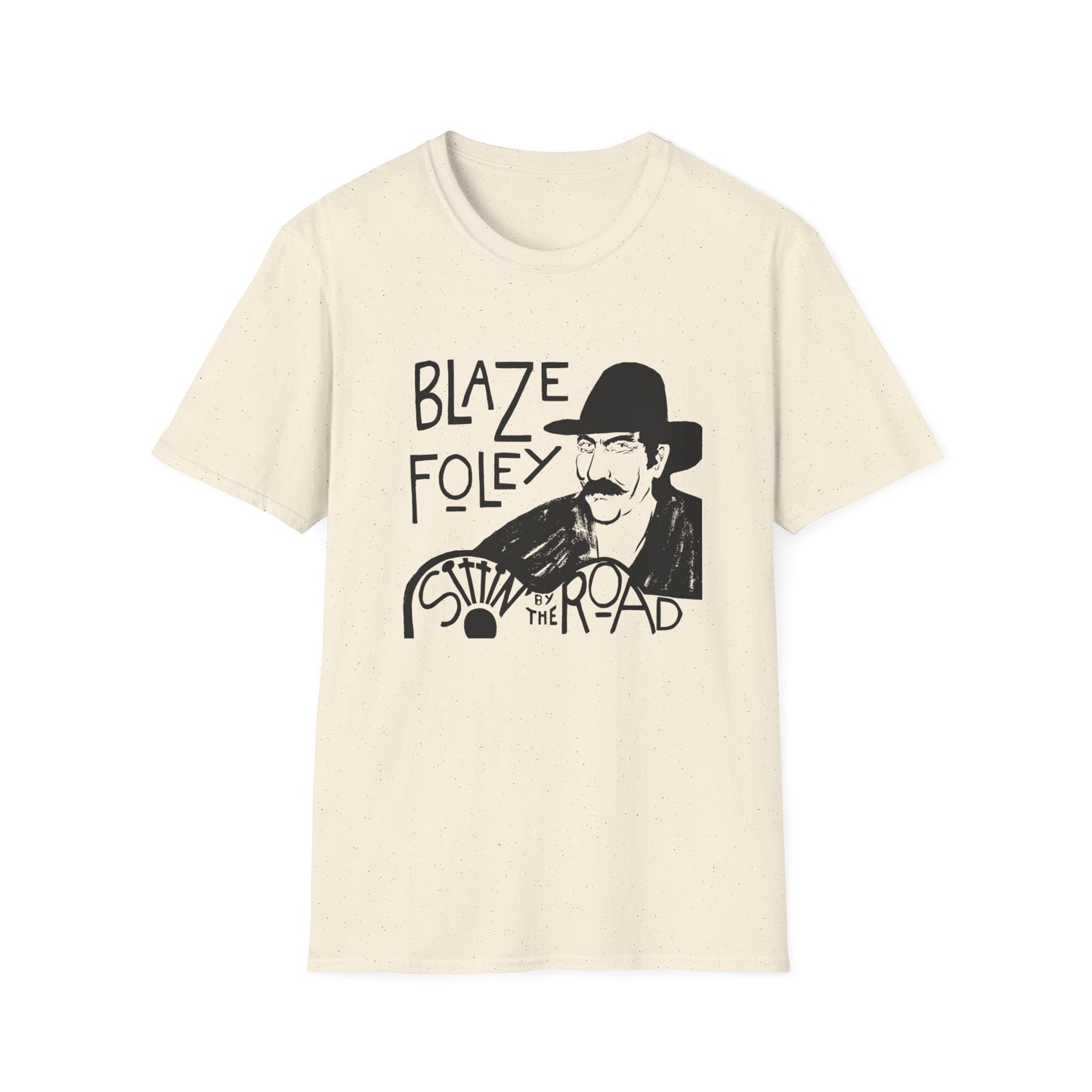 blaze foley sittin' by the road black stencil fan art tshirt