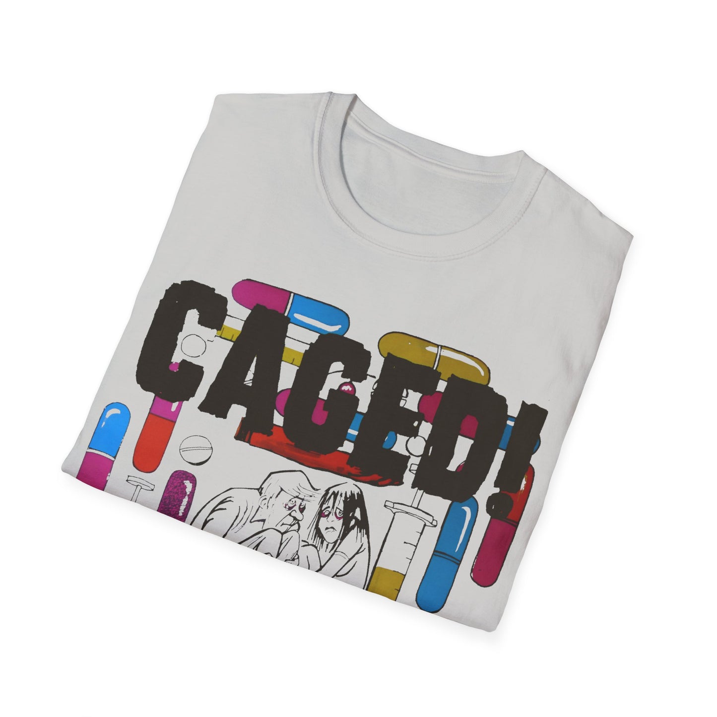 1960s/70s anti-drug poster tshirt "CAGED!" by smartset smarteen s.o.s tshirt