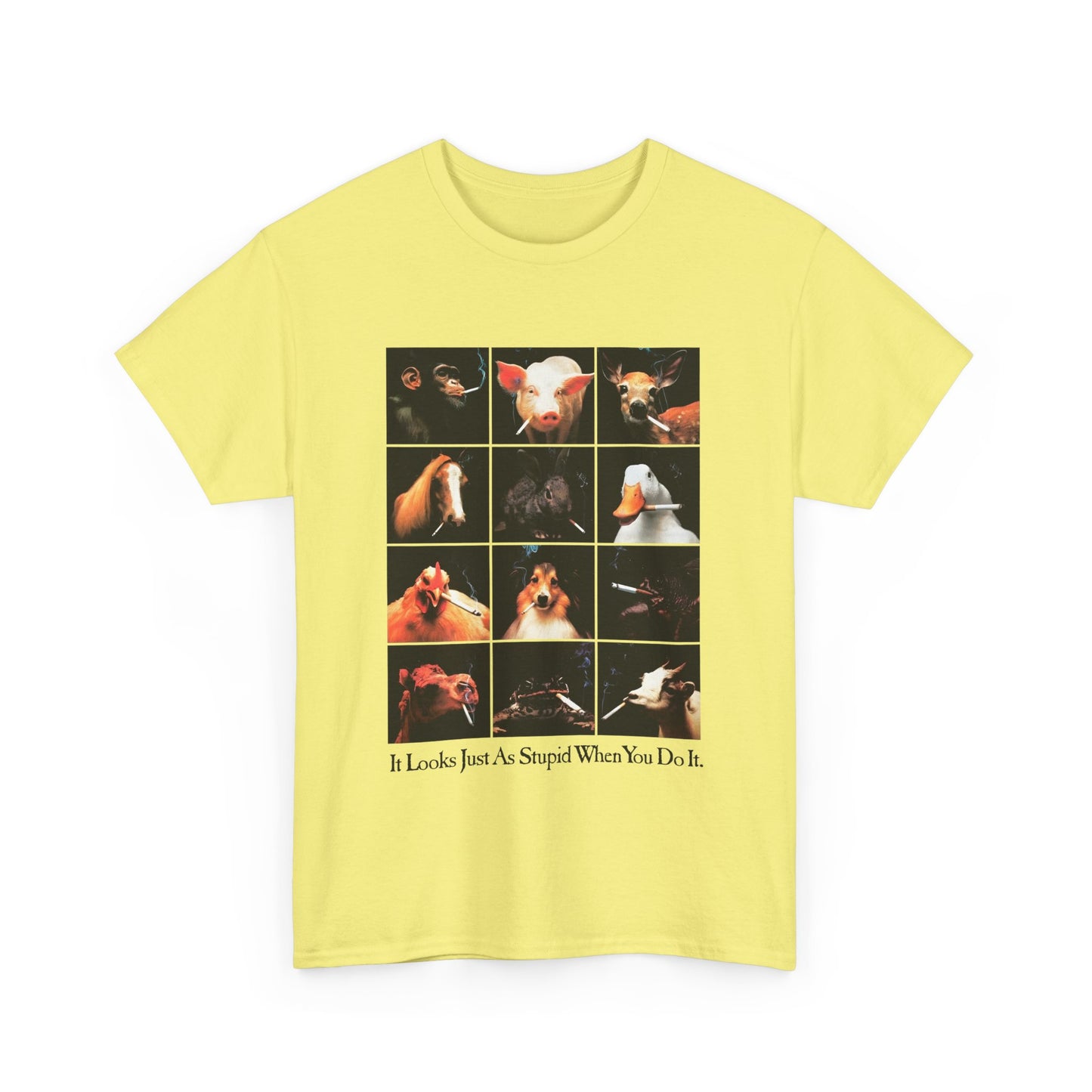 1990s anti smoking campaign poster it looks just as stupid when you do it reproduction tshirt