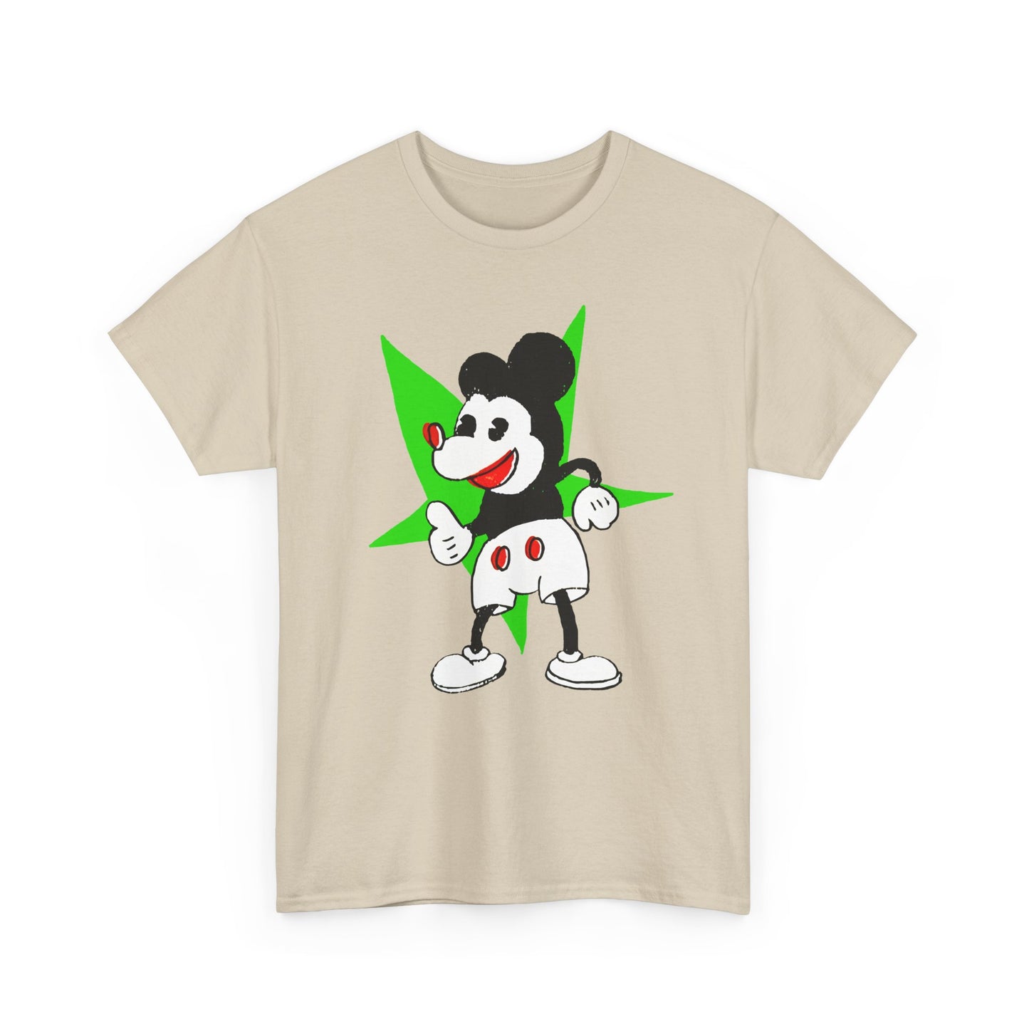 vintage japanese mickey with weird green star fan art tshirt