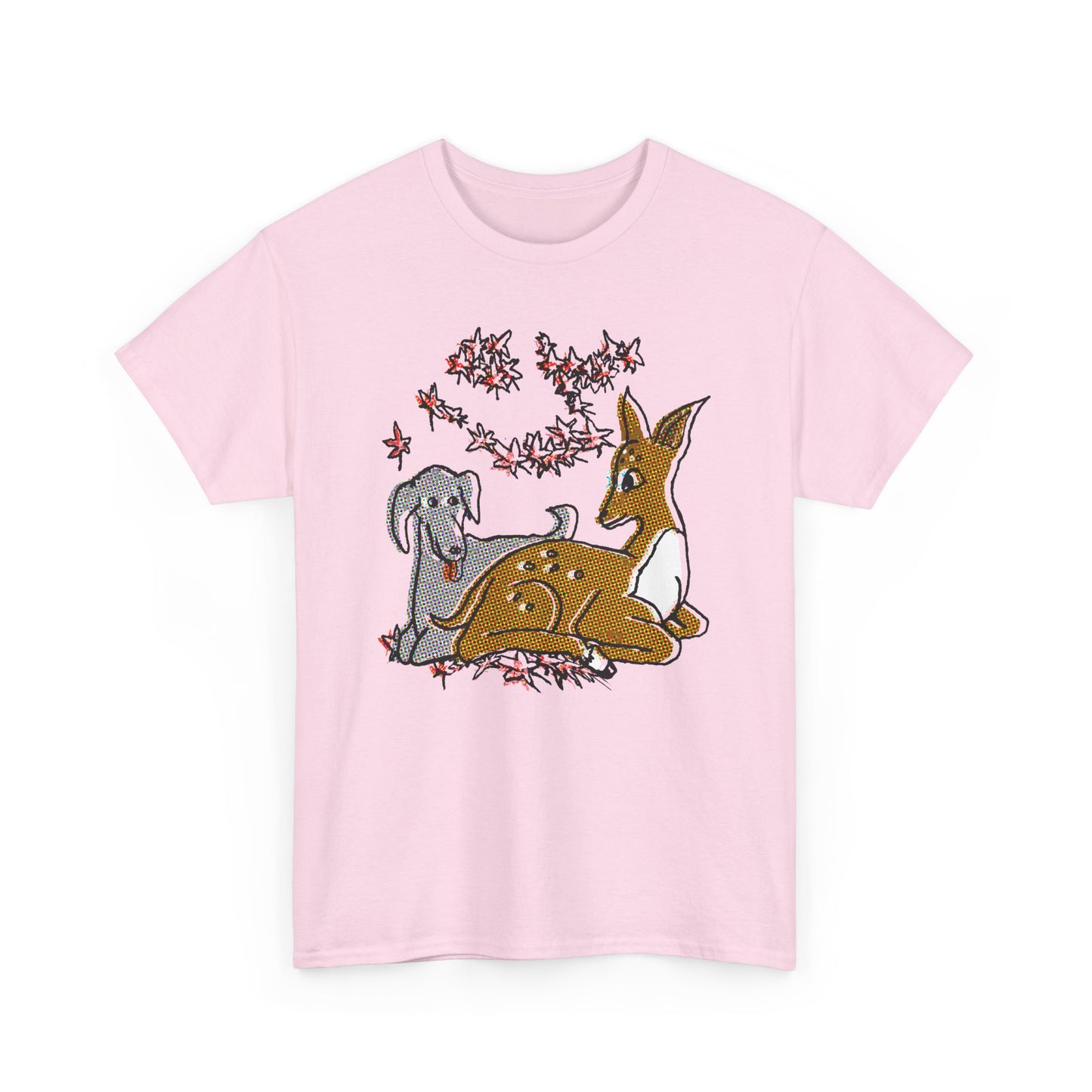 original drawing deer and dog love tshirt