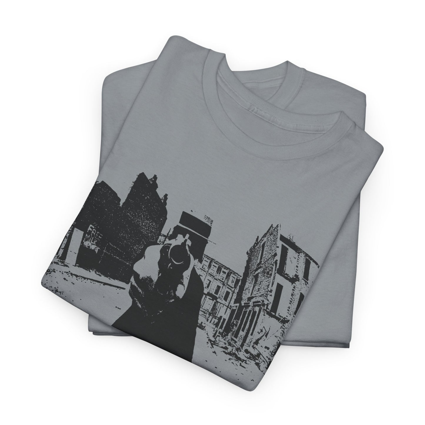 1960s counter culture magazine (friends) man with gun cover custom edit tshirt