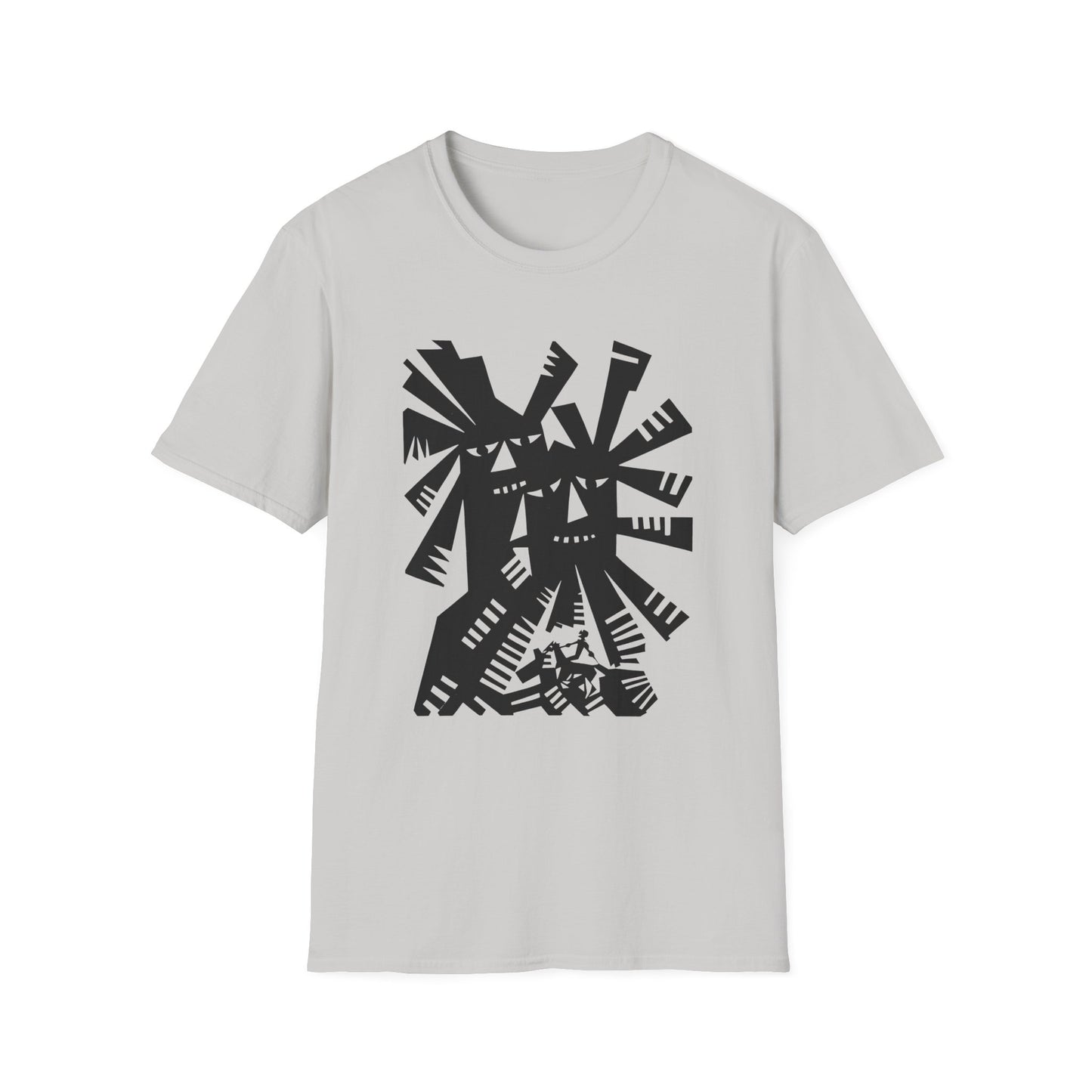 1966 don quixote windmill illustration by tadeusz michaluk tshirt