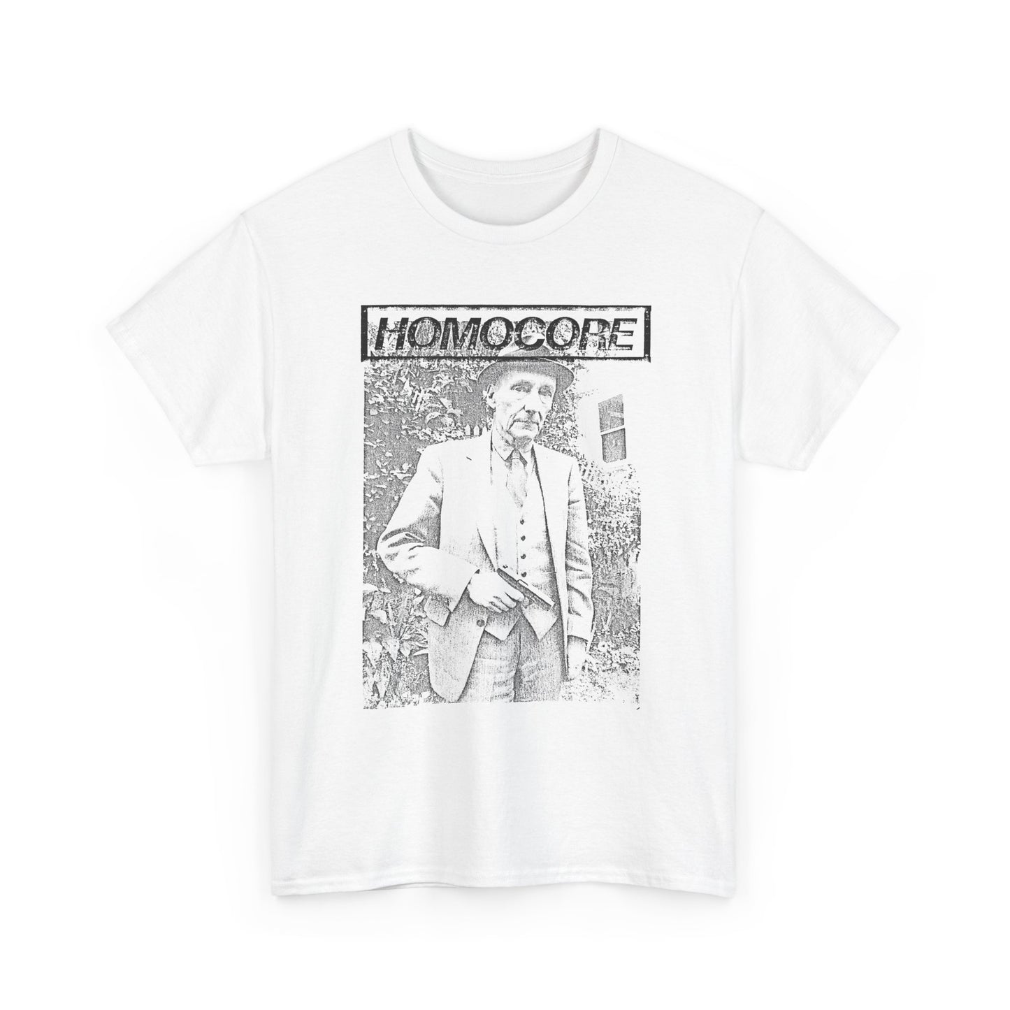 1988 homocore zine cover with william burroughs custom edit tshirt