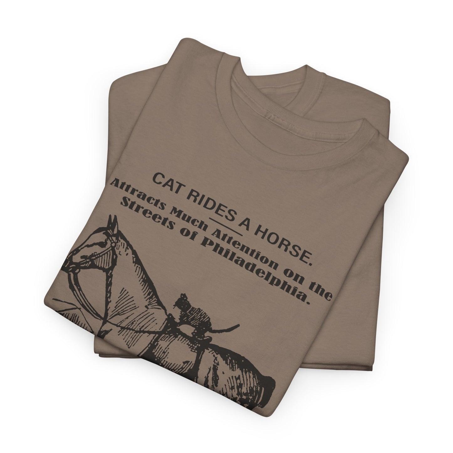 1898 cat named waffles rides horse news article drawing reproduction tshirt