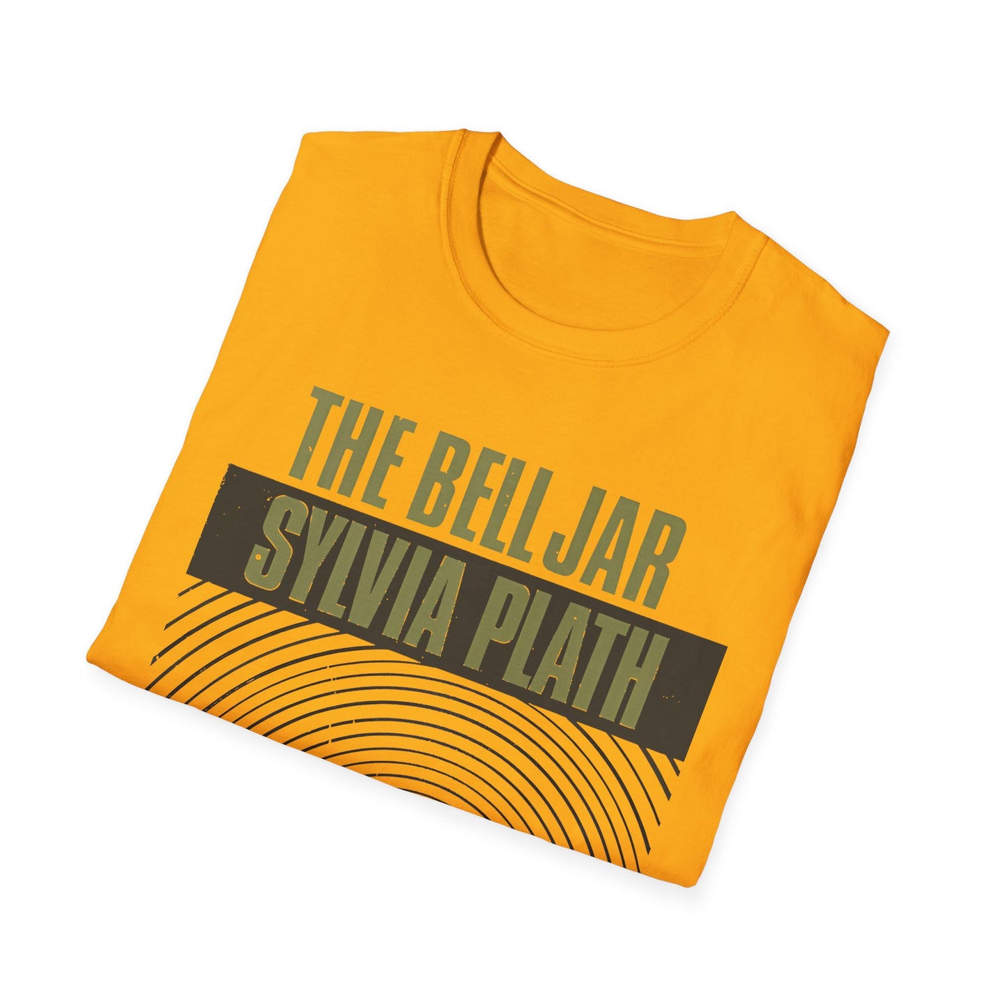 1963 book by sylvia plath "the bell jar" book cover tshirt