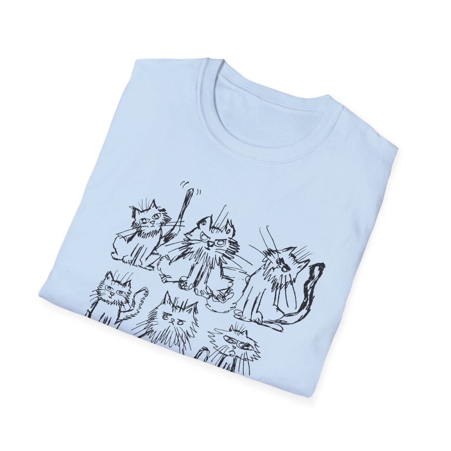 original drawing six cats tshirt