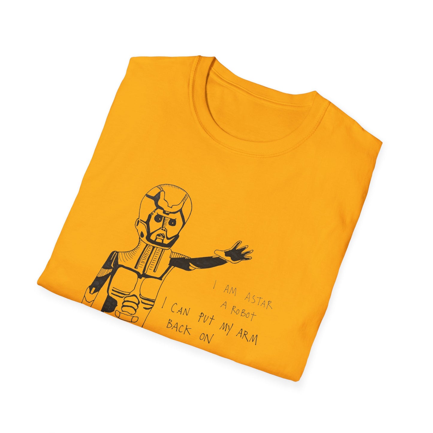 original drawing astar the robot 1980s canadian psa tshirt