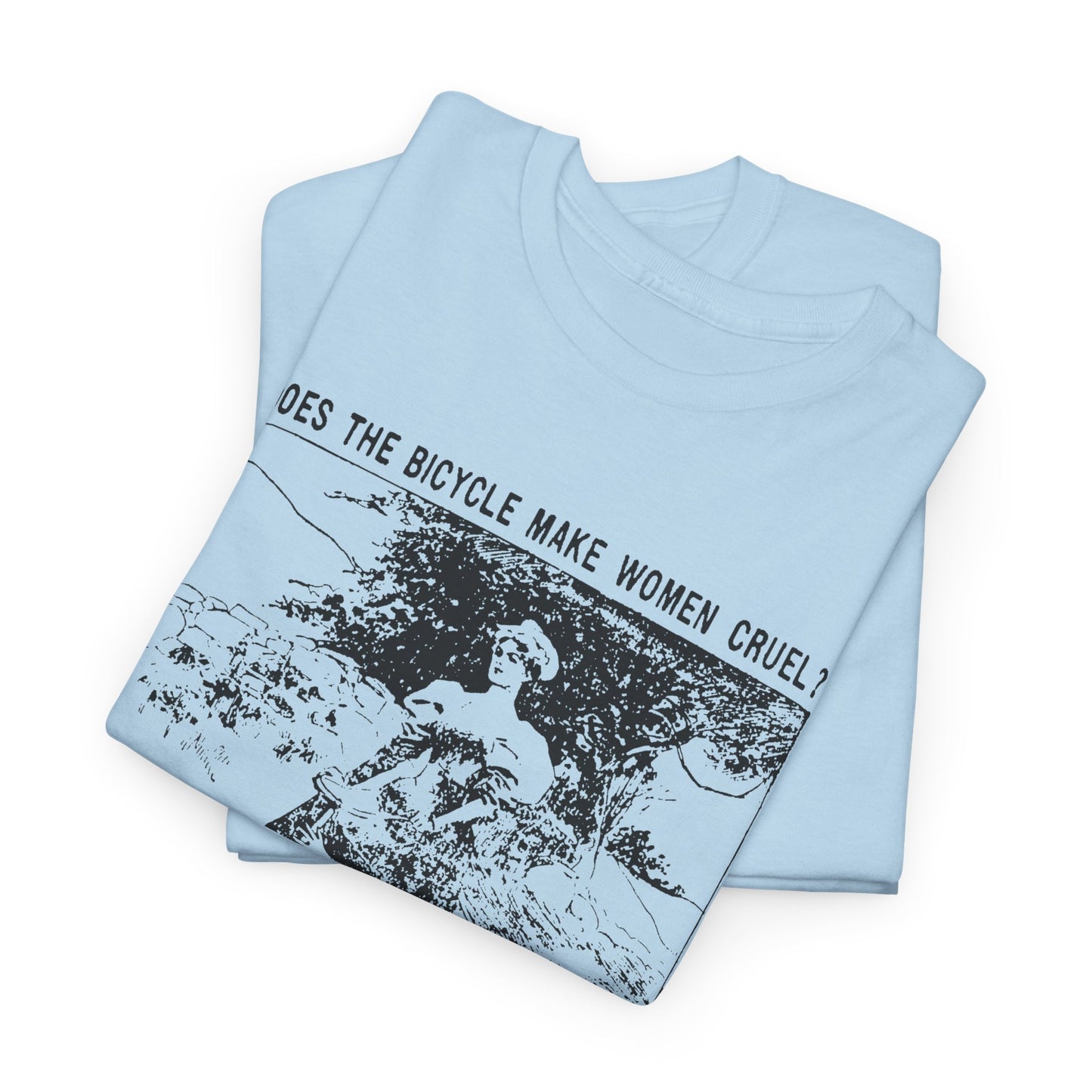 1897 cartoon does the bicycle make women cruel? reproduction tshirt