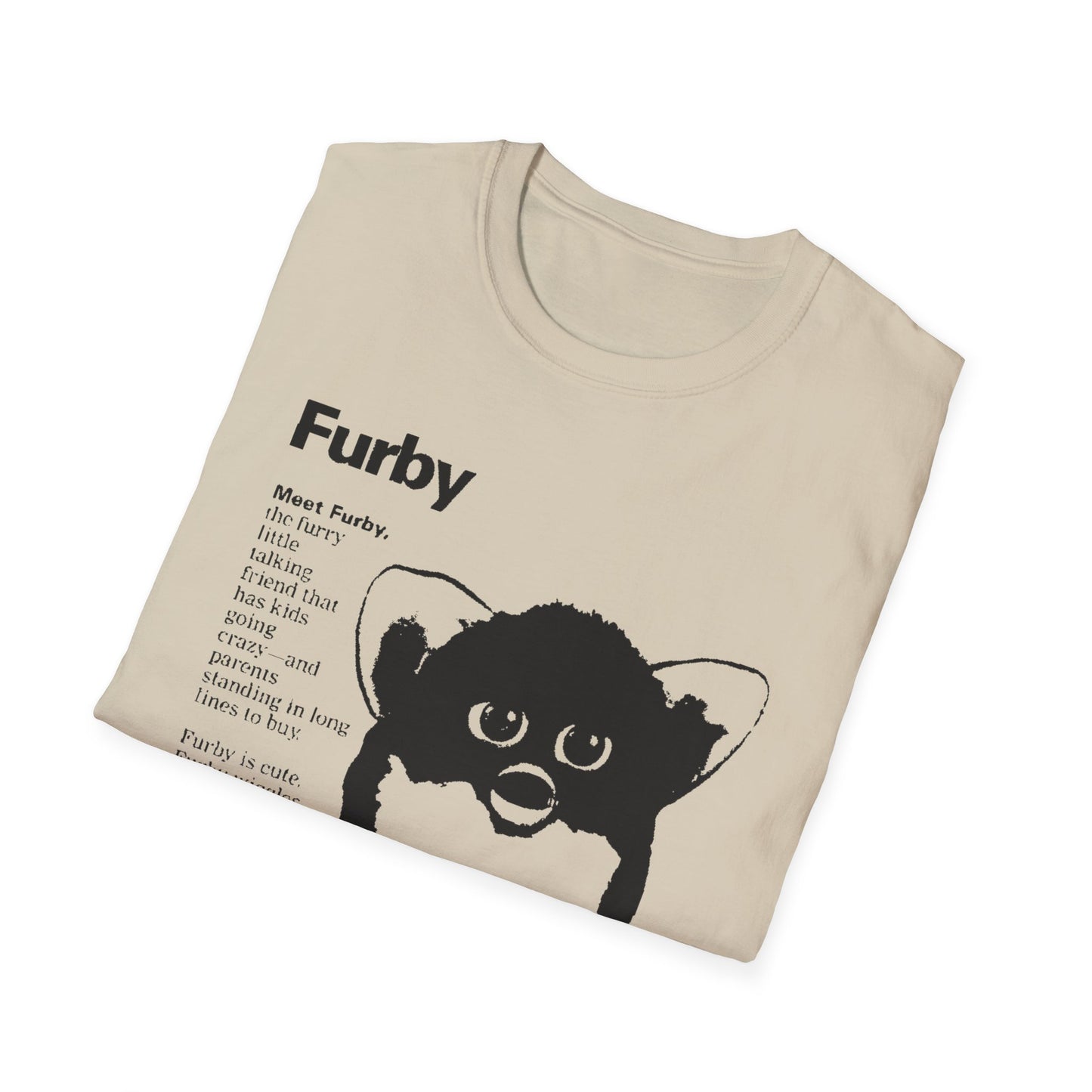1990s furby advertisement meet furby fan art tshirt