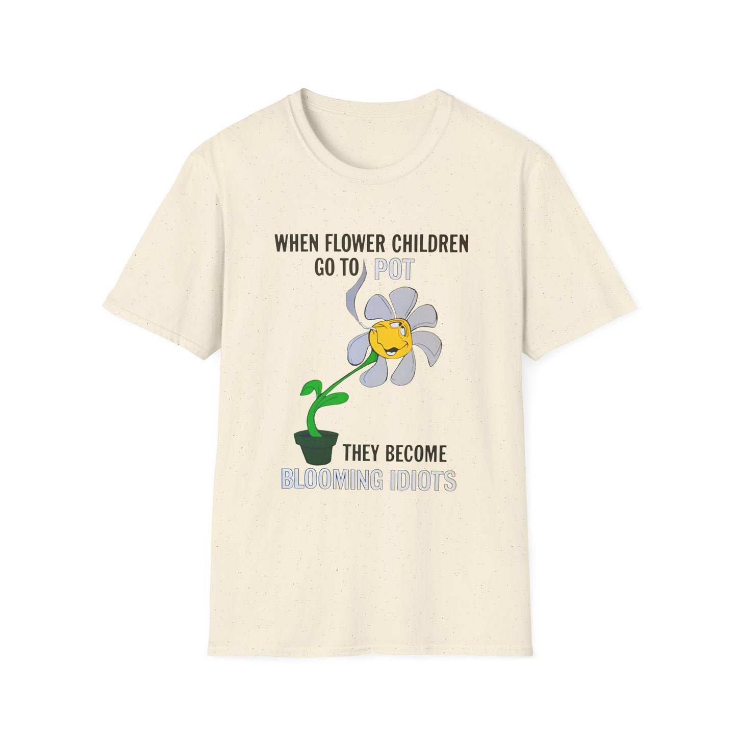 1960s/70s anti drug poster when flower children go to pot, they become blooming idiots? by smartset smarteen s.o.s tshirt