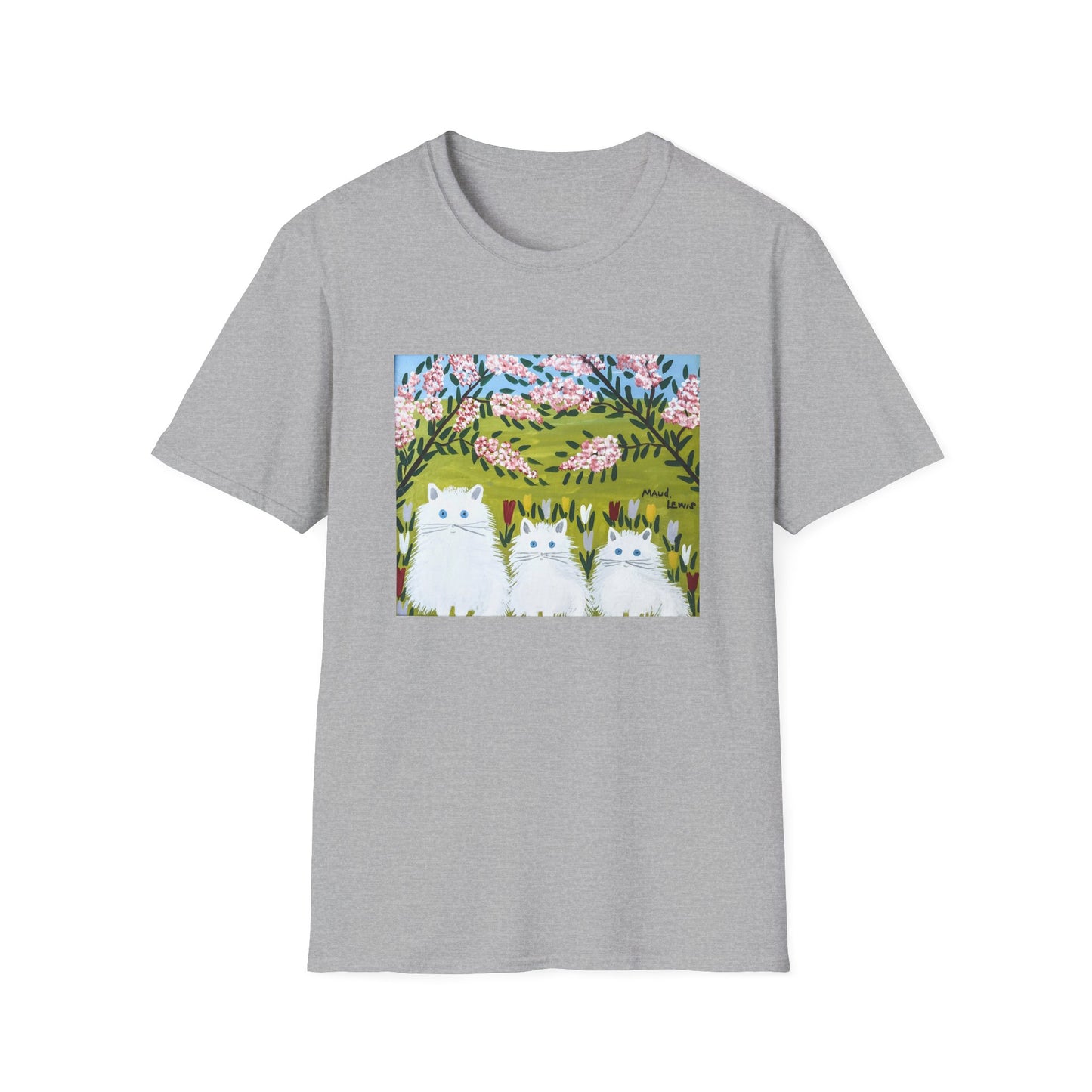 1965 maud lewis painting three white cats tshirt