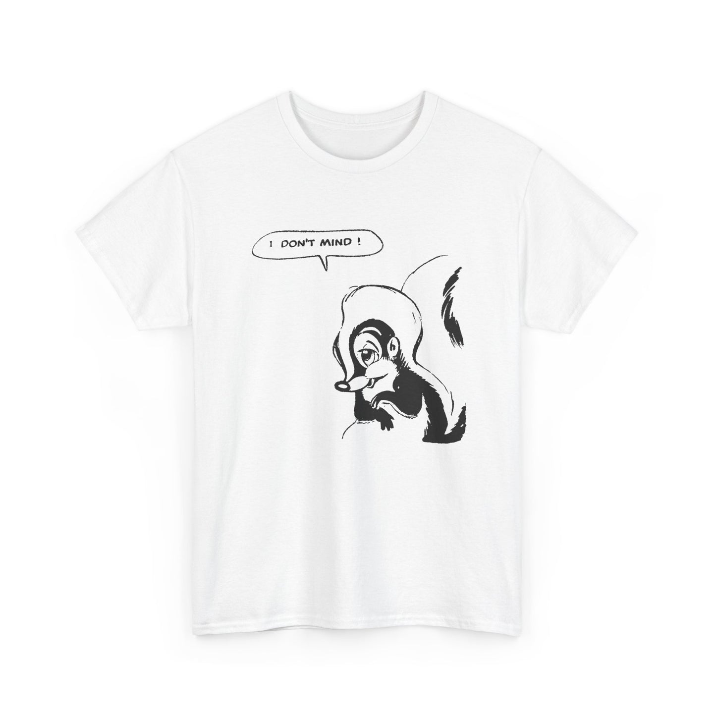 i don't mind cartoon skunk flower from old comic book tshirt
