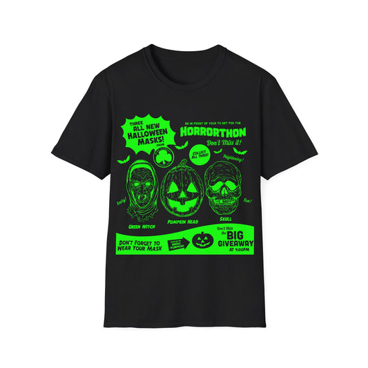 halloween 3 tv guide ad graphic 2 in green tshirt