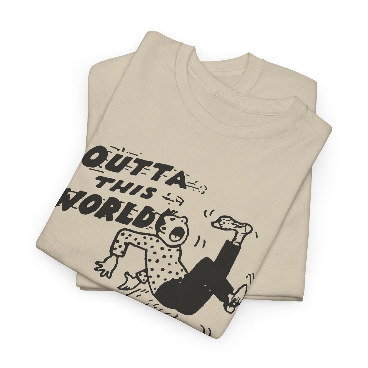 mid century burlesque advertising image outta this world tshirt
