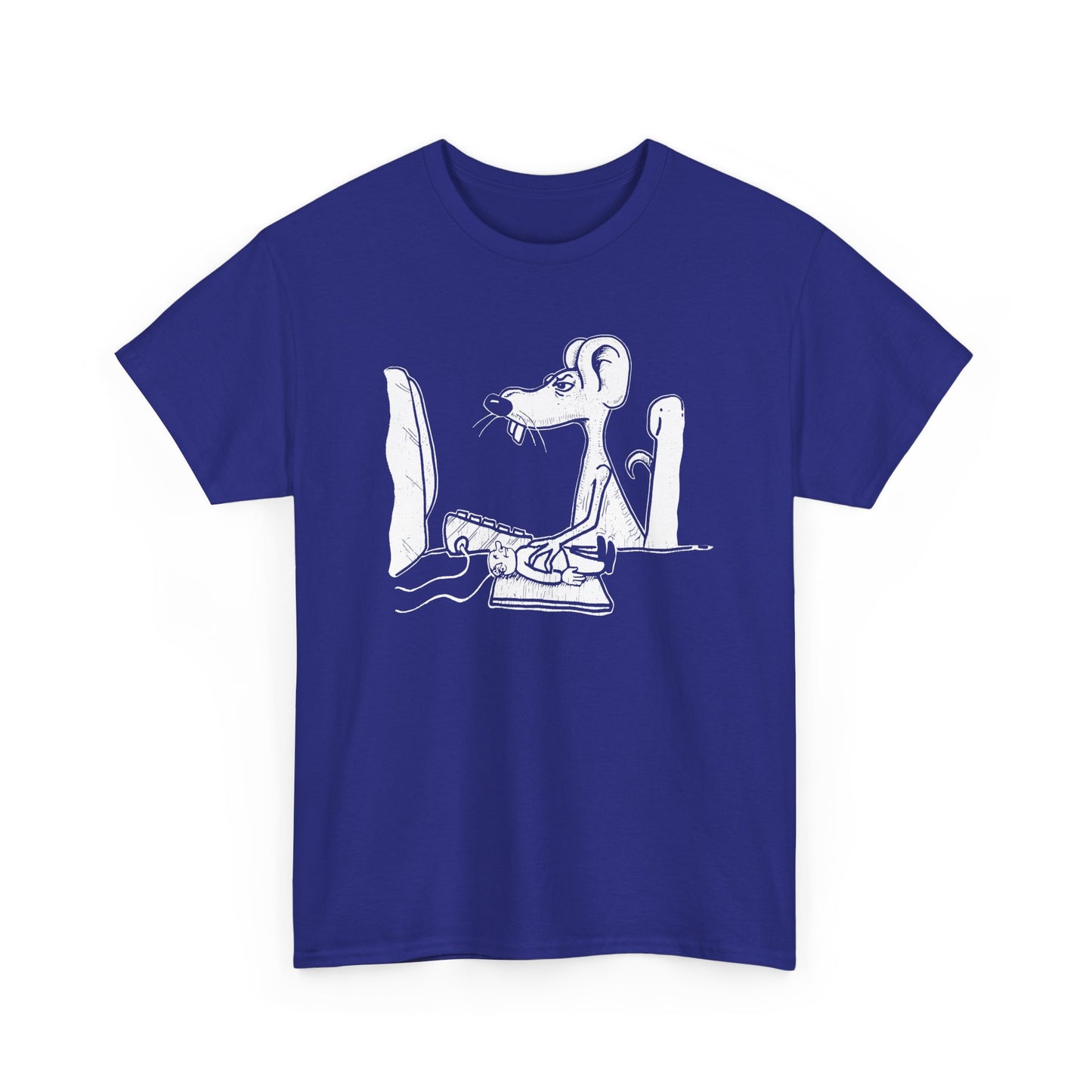 vintage 1990s mouse using man pad on a computer reproduction tshirt