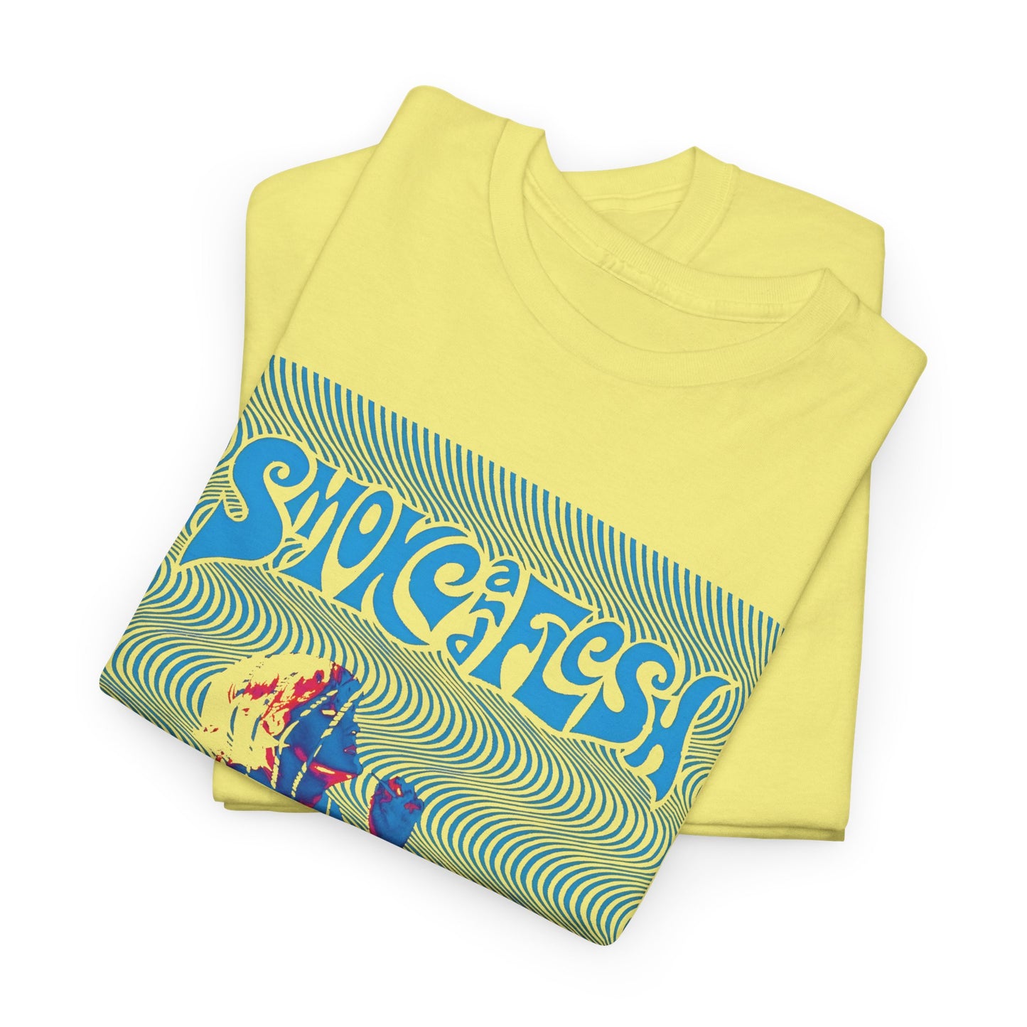 1960s psychedelic poster smoke and flesh reproduction tshirt