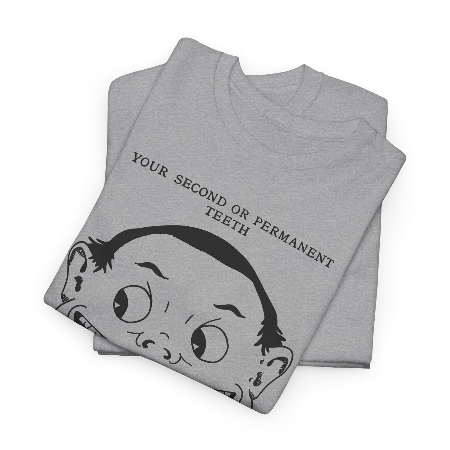 1918 illustration from child's book of teeth kid with teeth chart tshirt