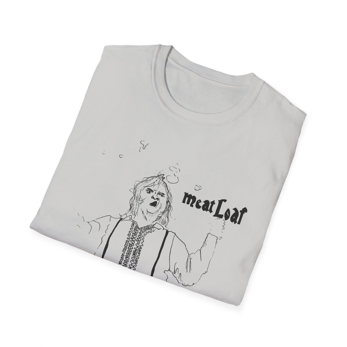 original drawing meat loaf, michael lee aday, bat out of hell singer fan art tshirt