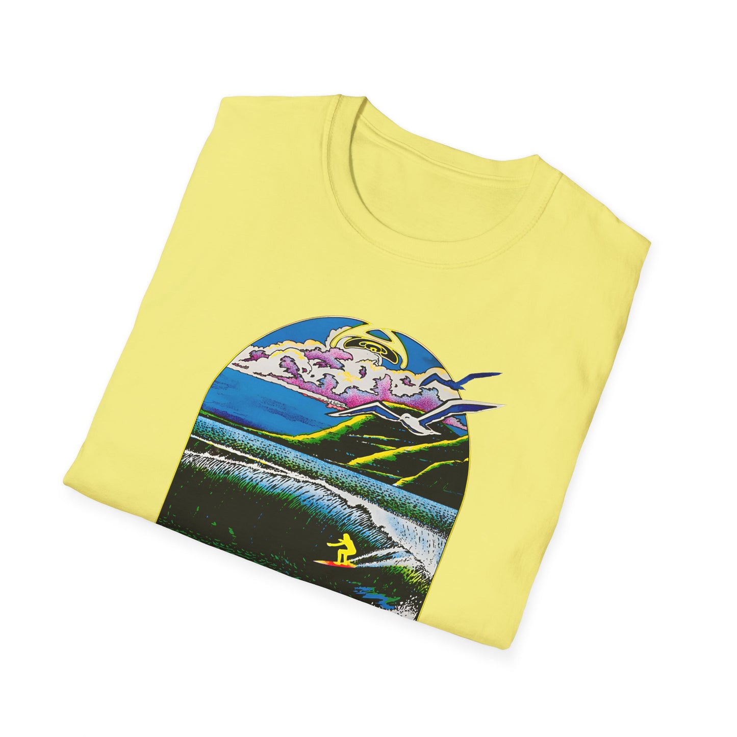 1976 surf rider psychedelic black light poster tshirt