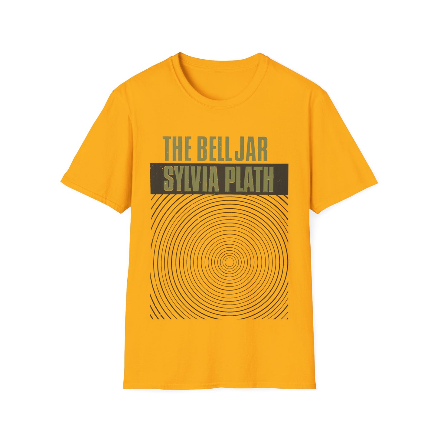 1963 book by sylvia plath "the bell jar" book cover tshirt