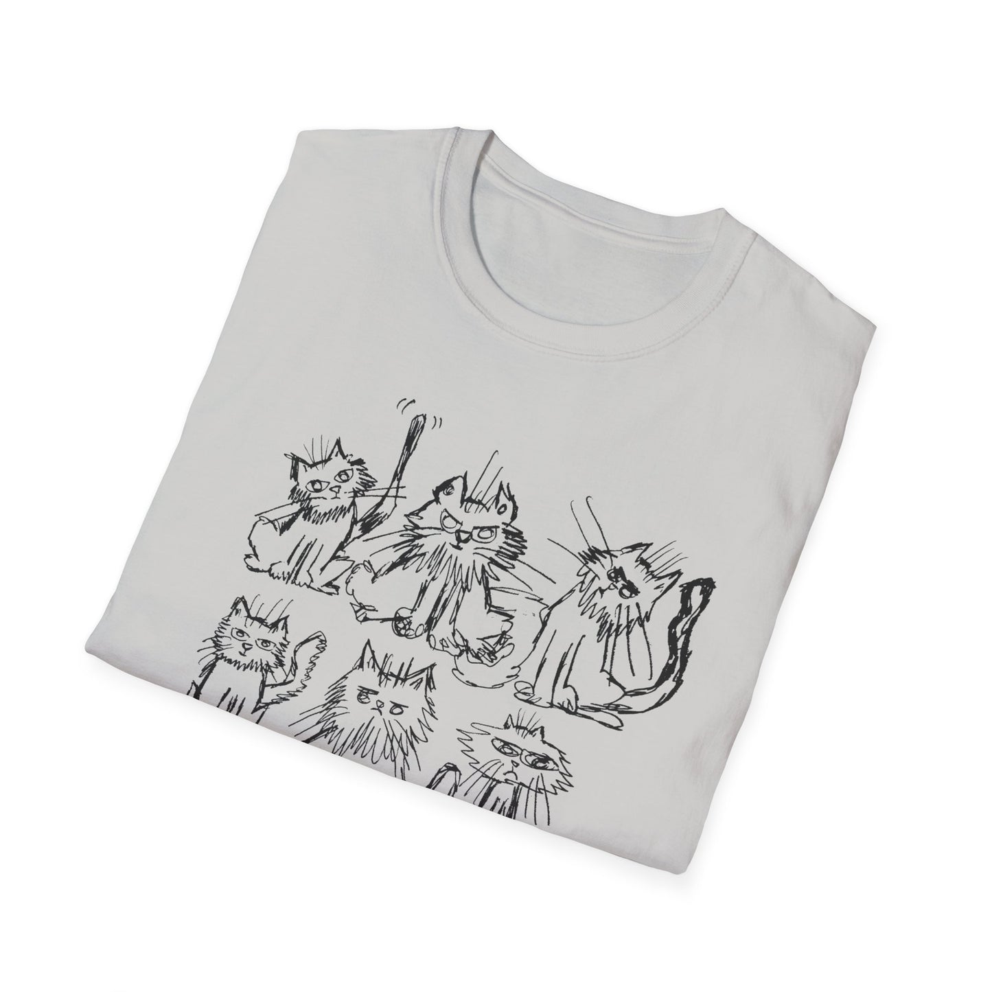 original drawing six cats tshirt