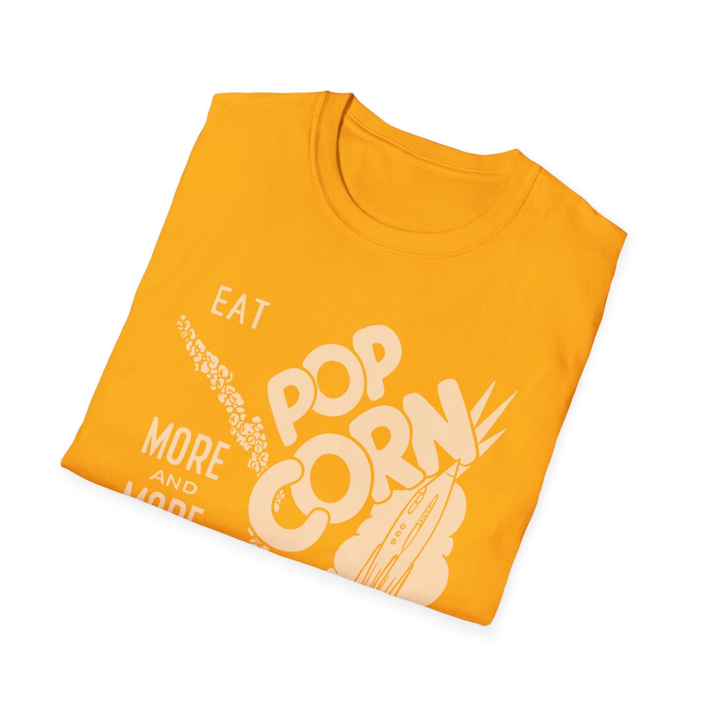 1950s popcorn box logo eat popcorn more and more and more out of this world! tshirt