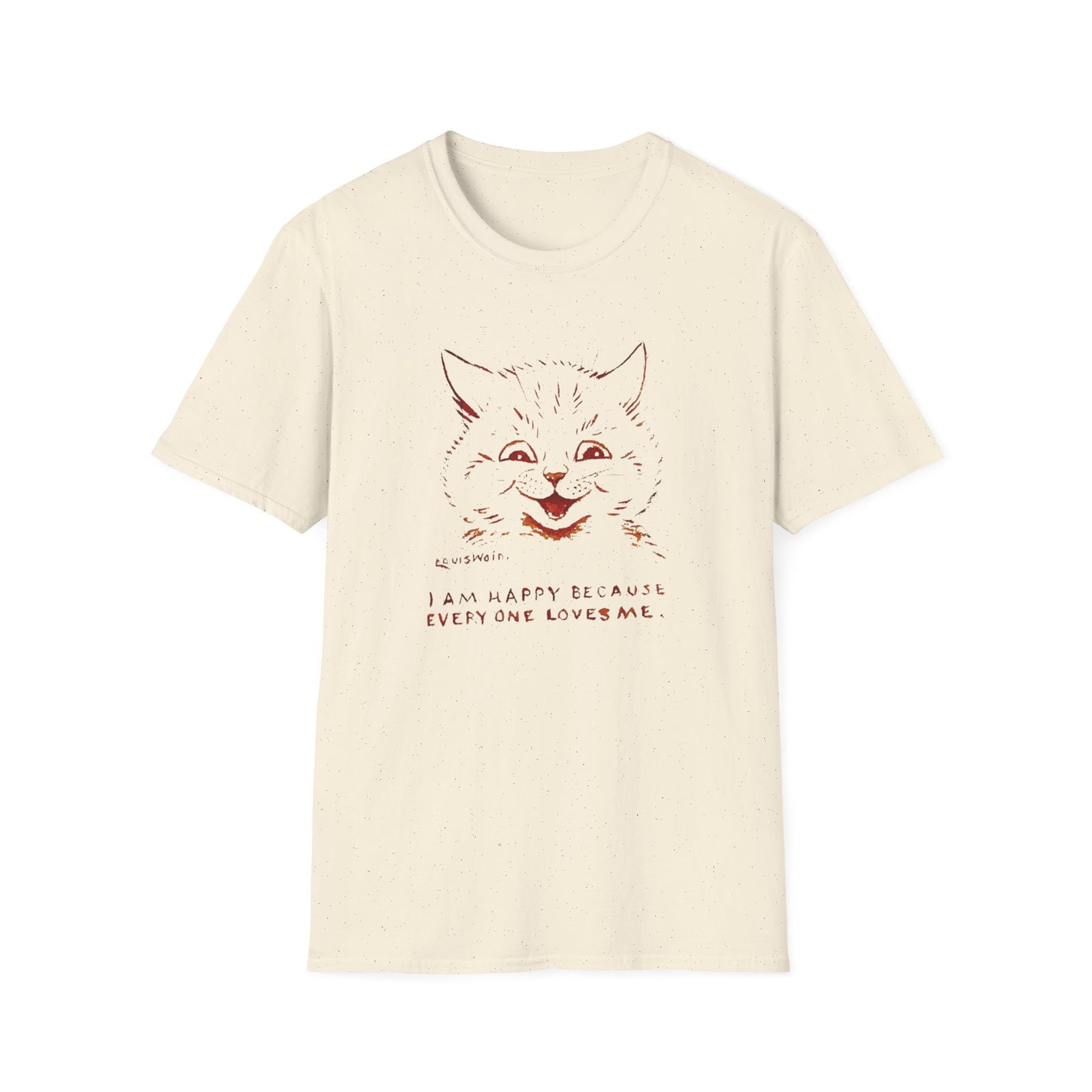 1924 louis wain cat painting i am happy because everyone loves me tshirt