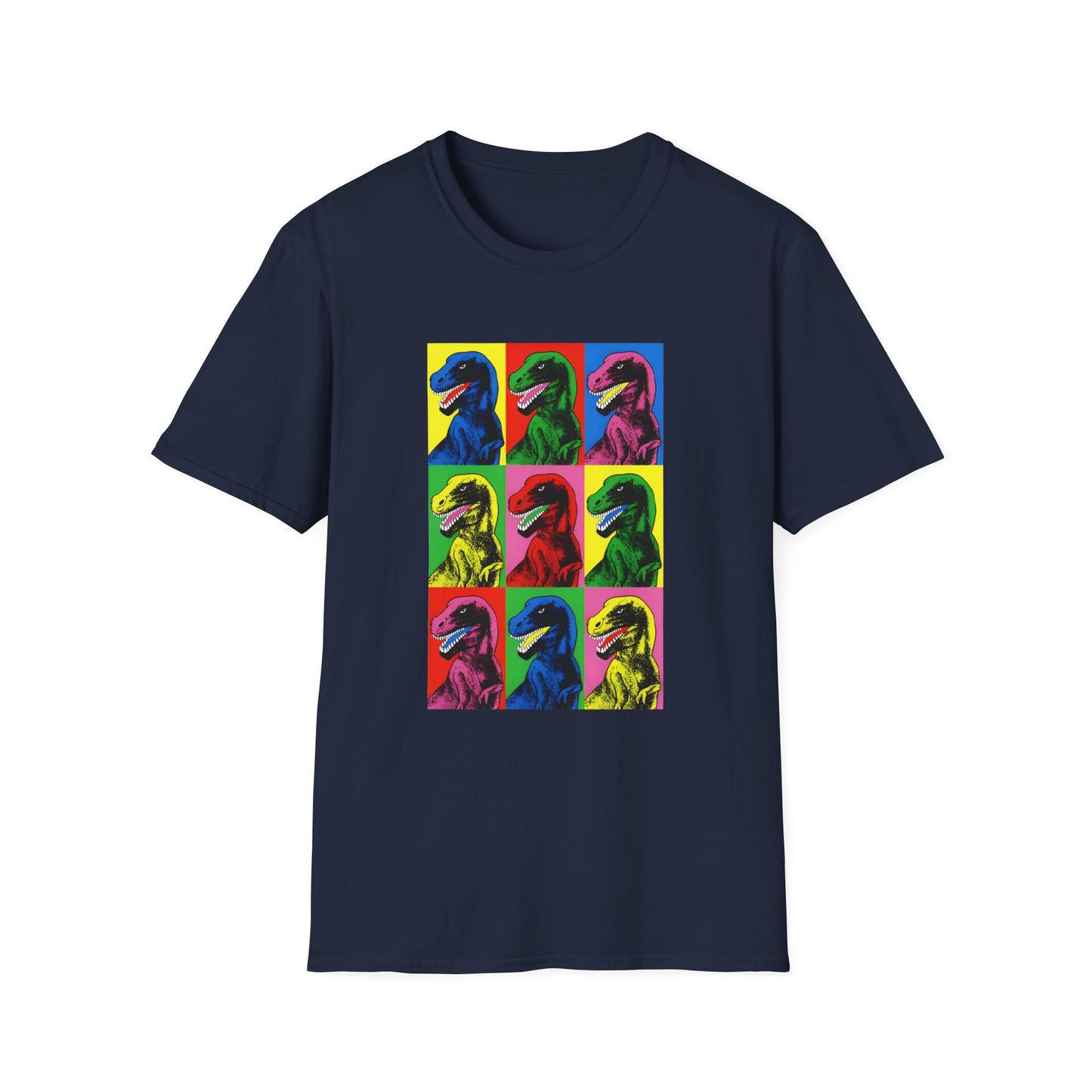 stanley desantis dinosaur pop art as worn by steven spielberg on jurassic park 1993 movie set tshirt