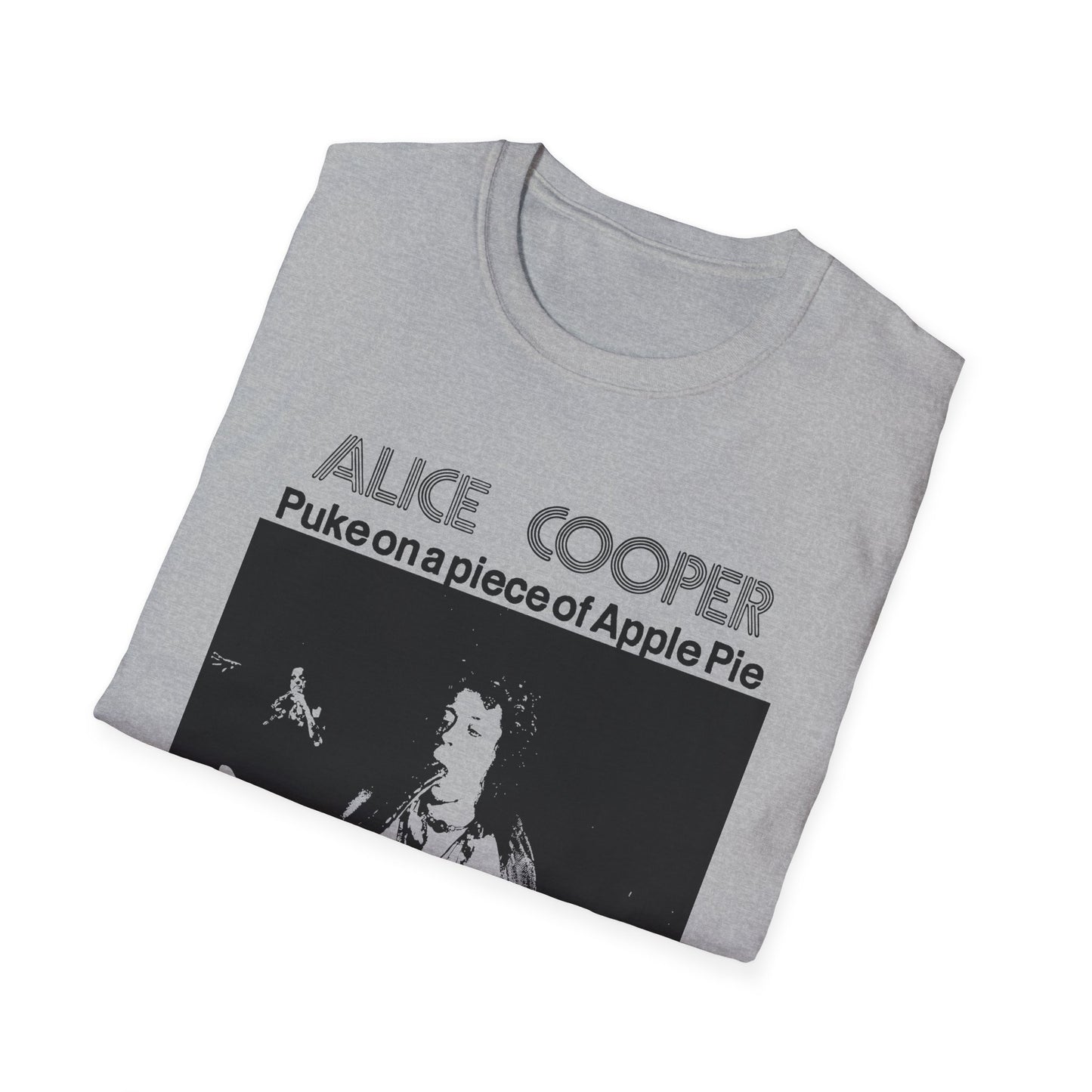 alice cooper puke on a piece of apple pie bootleg from detroit show 1971 tshirt