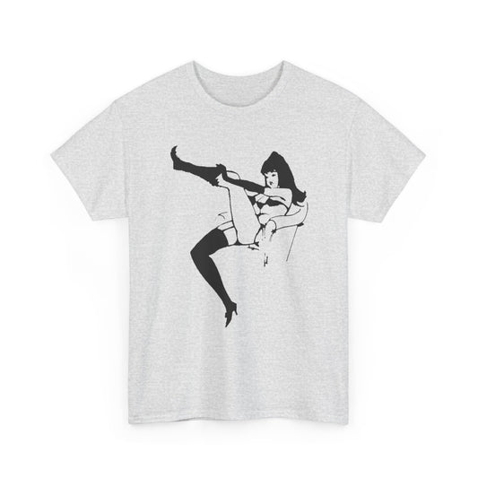 old tattoo flash art burlesque lady tshirt