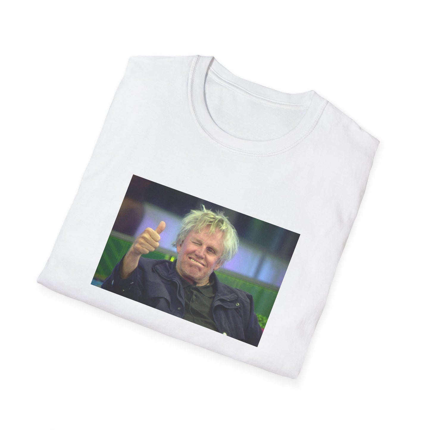 gary busey thumbs up tshirt