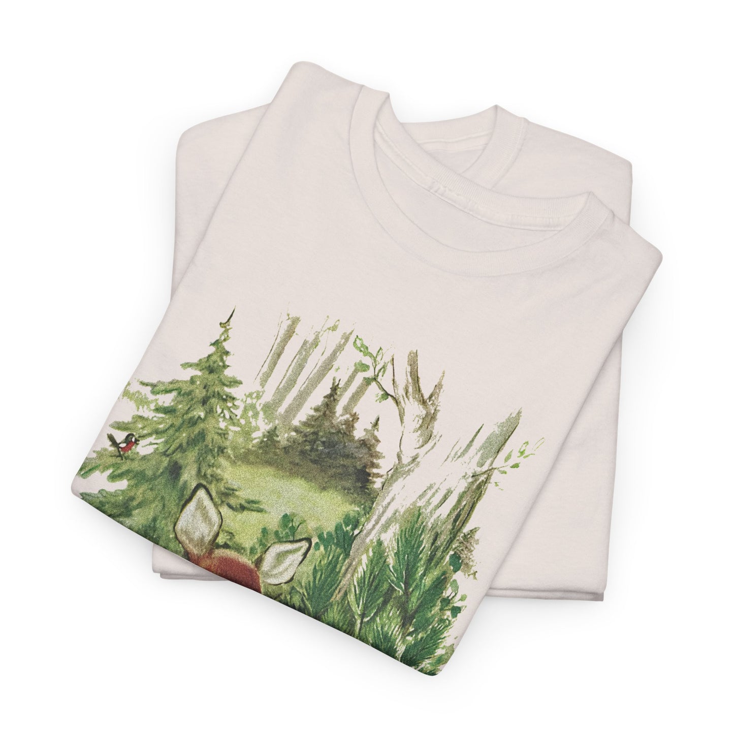 1947 cute deer in the forest illustration by adele werber for the book animal babies reproduction tshirt