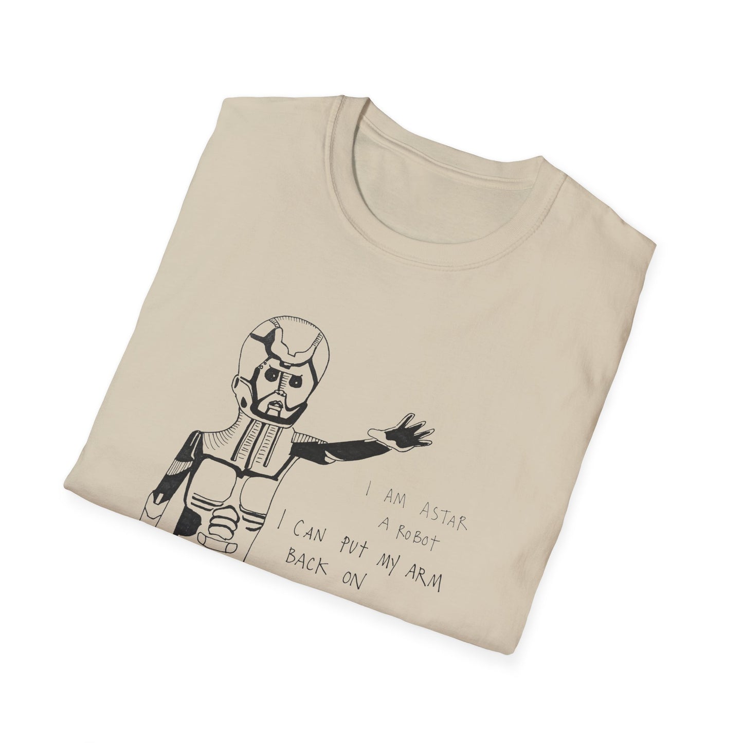 original drawing astar the robot 1980s canadian psa tshirt