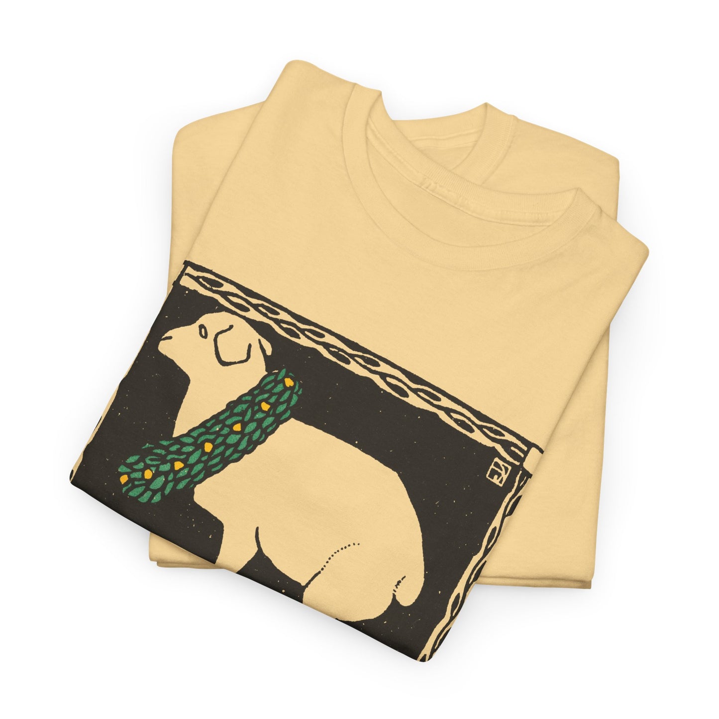 1909 josef von diveky happy easter (frohe ostern) color lithograph lamb reproduction tshirt