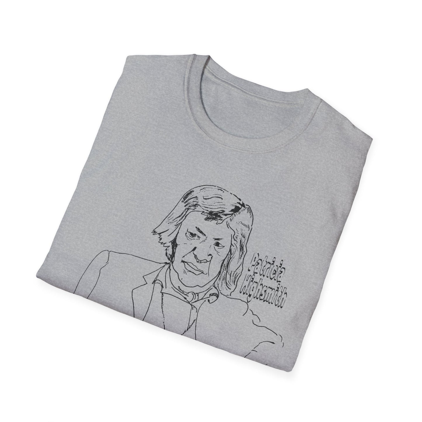original drawing of patricia highsmith "I find the public passion for justice quite boring and artificial."