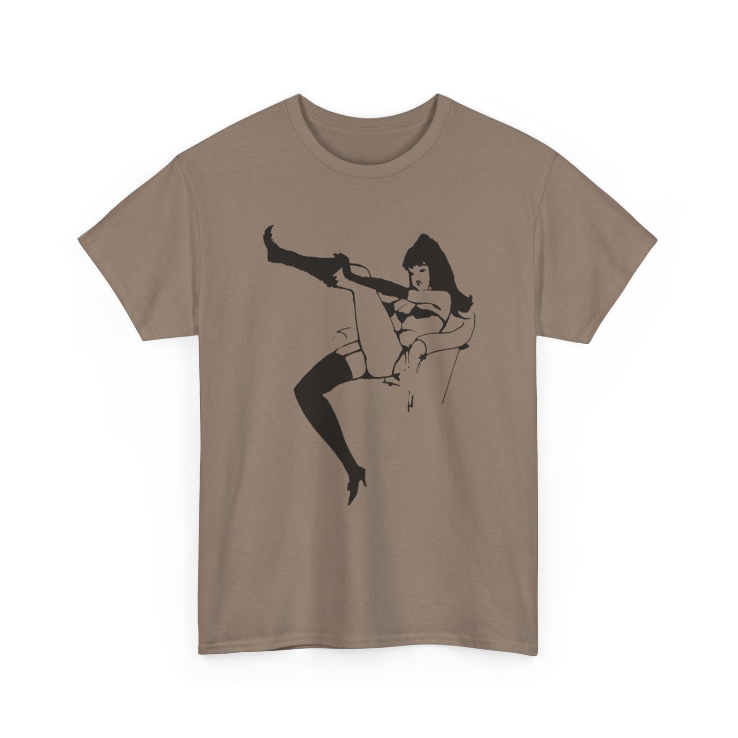 old tattoo flash art burlesque lady tshirt